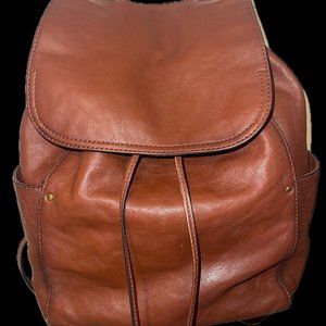 Frye Olivia brown leather drawstring backpack